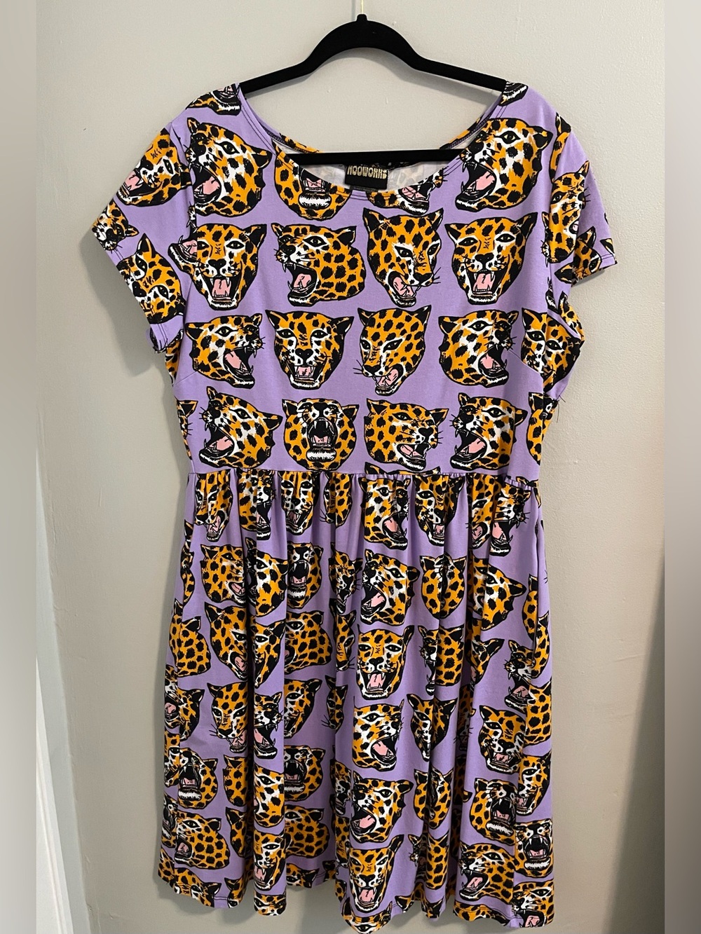 Nooworks Lucy Dress in Cheetah Head Print 2XL